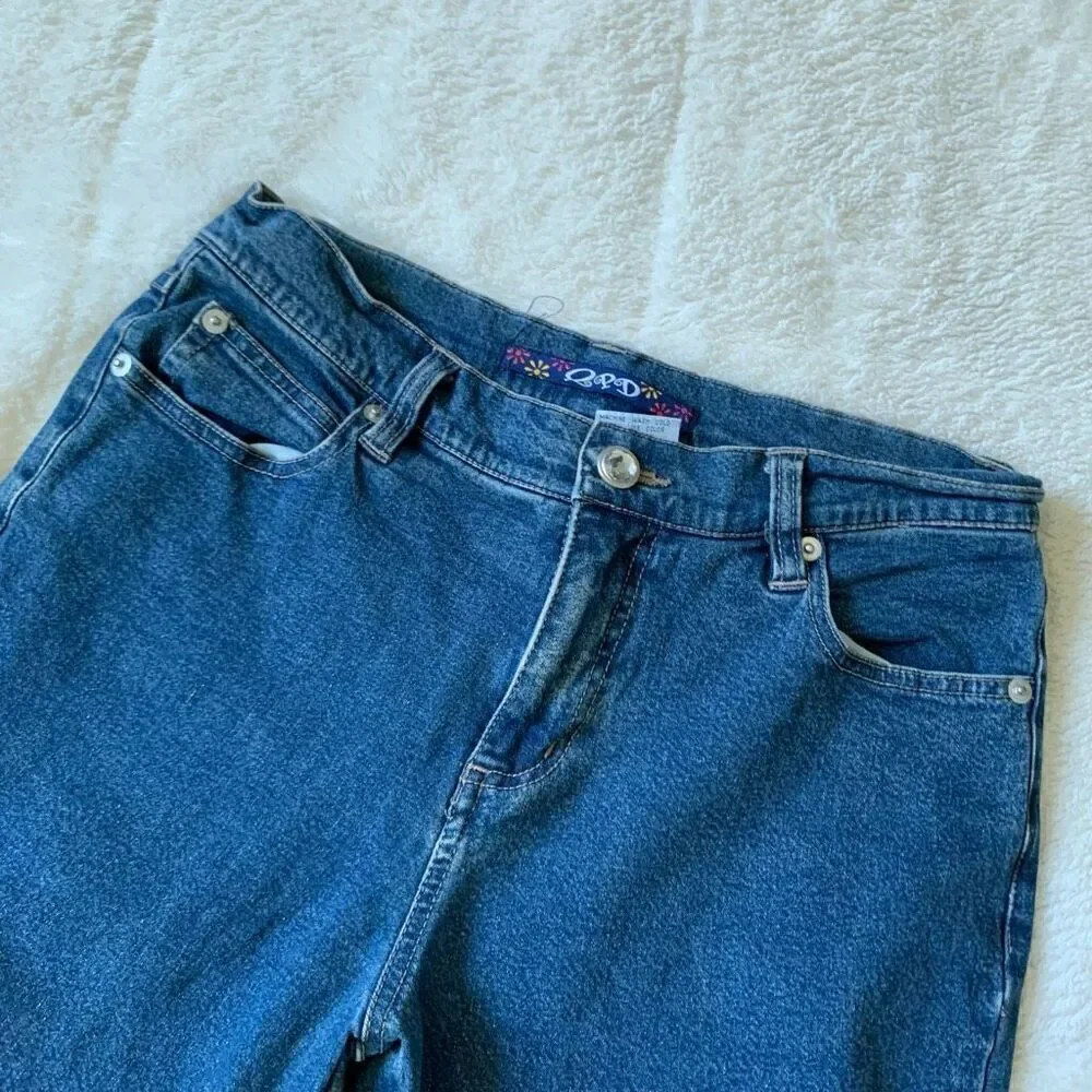 Vintage Y2K QPD Rhinestone Slit Bootcut Jeans Sz 5, Waist 14 - Inseam 30 EUC - Picture 5 of 9